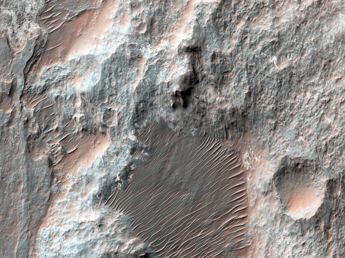 beautifulmars:Layers and Channels on the Floor of Roddy Crater