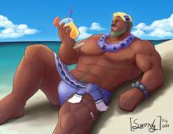 draw-thy-tool:  “Nice summer day we’re having- care for a sip?”Giveaway prize for sakimori91 on Twitter of his roe Shattered Shield enjoying the Lominsan sun!