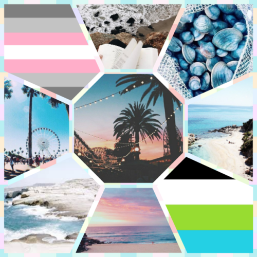 moodboards-lgbtq:Demigirl/quoisexual/beach moodboard for anon, sorry it took a while!