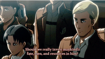 krystal-cage:  Levi Ackerman learns Mikasa Ackerman's name for the first time The court scene would have been the first time that Levi heard Mikasa’s full name. Levi would have been far from unaware of his own sir name, even though everyone else seemed