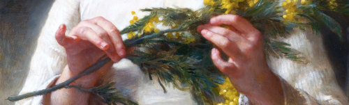 caravaggibro:Bouguereau, William-Adolphe. Mimosa (The Mimosa Flower). Detail. 1899. Oil on canvas. P