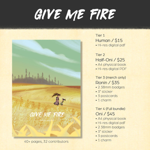 dororo-zine: Preorders for Give Me Fire zine are now open until 25th October!Featuring over 40+ page