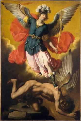 Saint Michael the Archangel, Ignacio de Ries, 1640s, European PaintingsMarquand Collection, Gift of Henry G. Marquand, 1889Size: 64 ¾ x 43 ¼ in. (164.5 x 109.9 cm)Medium: Oil on canvashttps://www.metmuseum.org/art/collection/search/437729 #europeanart#themet#ignacioderies#metmuseum