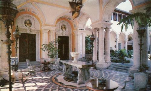 humblewonder:Vintage Postcard * Vizcaya at Dade County Art Museum, Miami, Florida. The East Loggia a