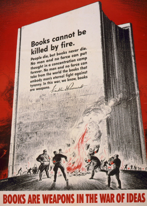 Books Are Weapons in the War of Ideas1942Photolithographic poster printed in red and blackWashington