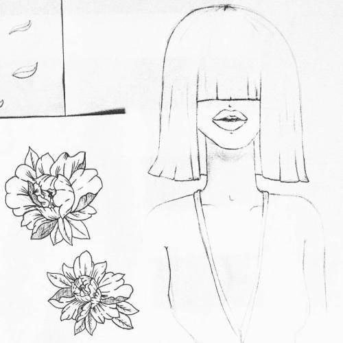 #picoftheday #sketch #drawing #blackandwhite #bw #girl #flowers #bob #lips #pencildrawing #hair #jap