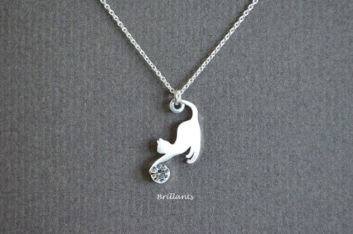 Crystal Cat Necklace - $12.50