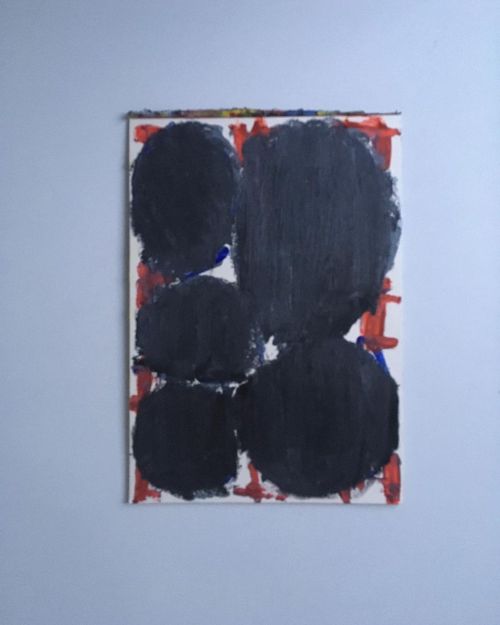 Paint it black, oil on paper 2021, #kiralyandras #black #overpaint #rollingstones #gap #paper #oil #