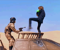 luckykrys:  johnicusprime:  itstherocketeer:  there’s nothing about this gif i don’t like  I’m legit dying. First: Luke, you missed. Second: Nice reaction time “guy-who-gets-kicked-and-throws-gun”Third: Go home, Boba Fett. You’re drunk.  It’s