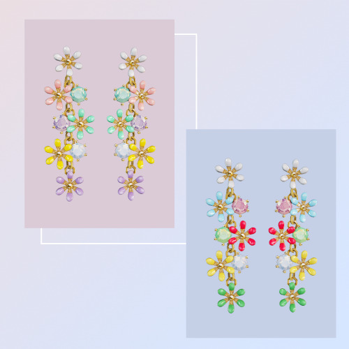 Flower shape enamel earrings2 colorsSuitable for basic gameHave a custom thumbnail to find it easier