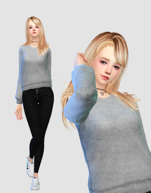 rinvalee:  Hair | Choker 1.Sweatshirt | Jeans | Shoes 2.Dress | HandCatenary | S