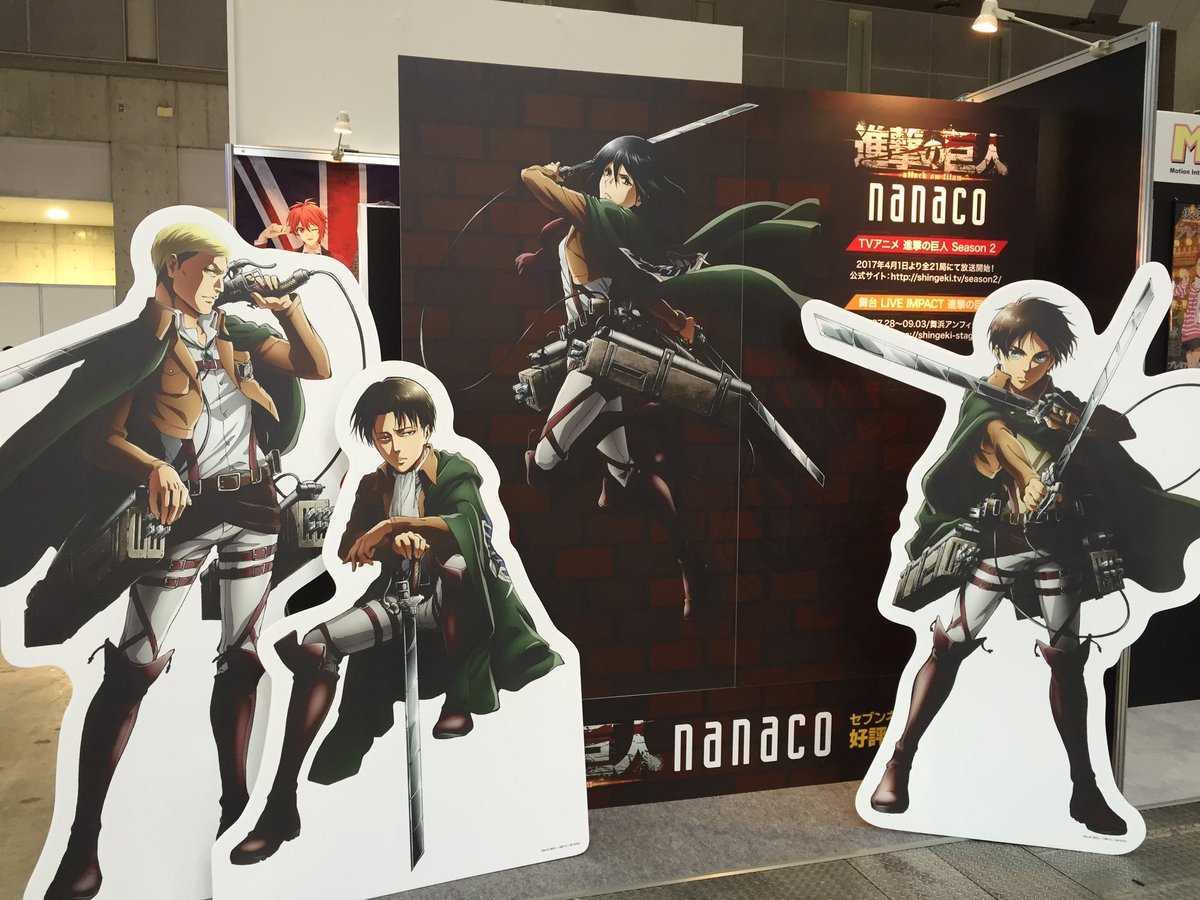 fuku-shuu: A look at the Shingeki no Kyojin displays at AnimeJapan 2017, such as