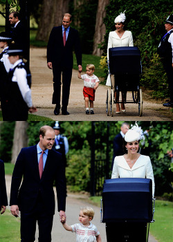 The Cambridge family at Princess Charlotte’s Christening | July 5, 2015