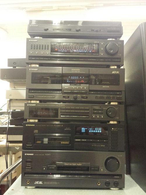 Pioneer Stereo Tower - A-Z470 Stereo Amplifier, 1990 - PD-Z84M Multi-Play Compact Disc Player, 1991 