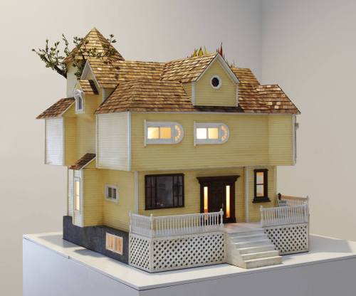 holdoncallfailed:“House on Fire” by Sarah Anne Johnson, 2009. Dollhouse/mixed media.My maternal gran