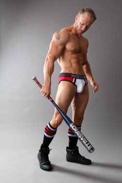 titaniumtopper:  studiotimoteo: Dugout Brief and Socks x CELLBLOCK13 Made in USA Model: Kevin  http://titaniumtopper.tumblr.com/archive