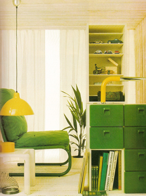 Interior design, 1976. From German magazine Schöner Wohnen. Via flickr