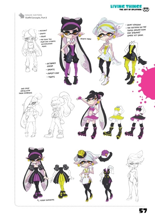evanwhosjusthere: Concept art of the Squid Sisters, Callie and Marie, from “The Art Of Sp
