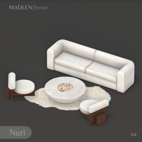 Nuri Living SetThis serene living set will bring you both comfort and exquisite visual pleasure. The