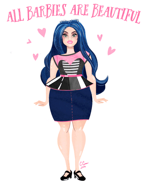 I Love The New Barbies From @Mattel ! Heres My Illustrated Gif Of The Curvy Barbie!