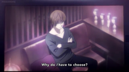 inkiestslinky:ok so everybody’s joking about light yagami in death parade rightwellmadhouse, the company that animates death parade, ALSO animated death noteand mamoru miyano, the voice actor for light yagami…also voices harada in death paradeso in