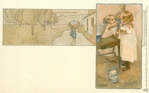 Un Mot à la Poste.c.1902.Art Nouveau Art Idéal.Collection des Beaux-Arts.Vintage postcards.Art by Th