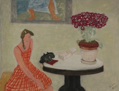 Girl with telephon    -    Milton Avery, 1943.American, 1885-1965oil on canvas, 28 by 36 inches,(71.