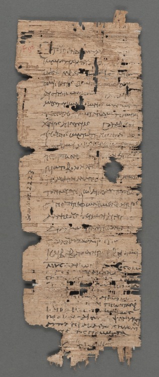 Bill of sale for a donkey, 126 CE. Written by Mystharion, son of Heron, in Greek on papyrus.{WHF} {H