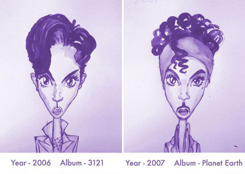 Prince, enough said.Every Prince Hairstyle From 1978 to 2013 by illustrator and set designer Gary Ca