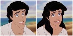 tastefullyoffensive:  Gender-bent Disney Princes  O príncipe da Cinderela *&mdash;*