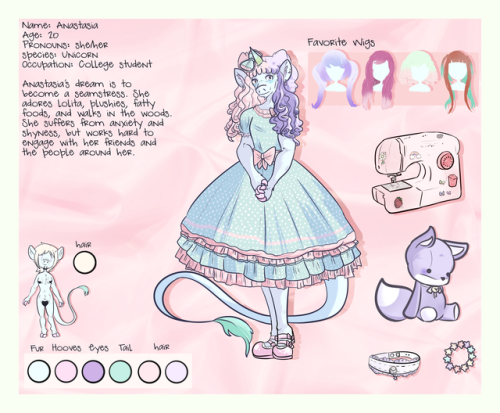 Slightly old, but I still love it. A character sheet for an oc of mine. &lt;3