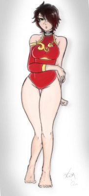 quu-art:  Volume 4 Cinder - Swimsuit Edition (Lineart and Color)Original by xxartisticrose3xx