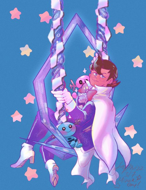 For ミナキの日 Drew Eusine on a Suicune themed swing. Added Woopers because they’re my fave Water-type ☺️