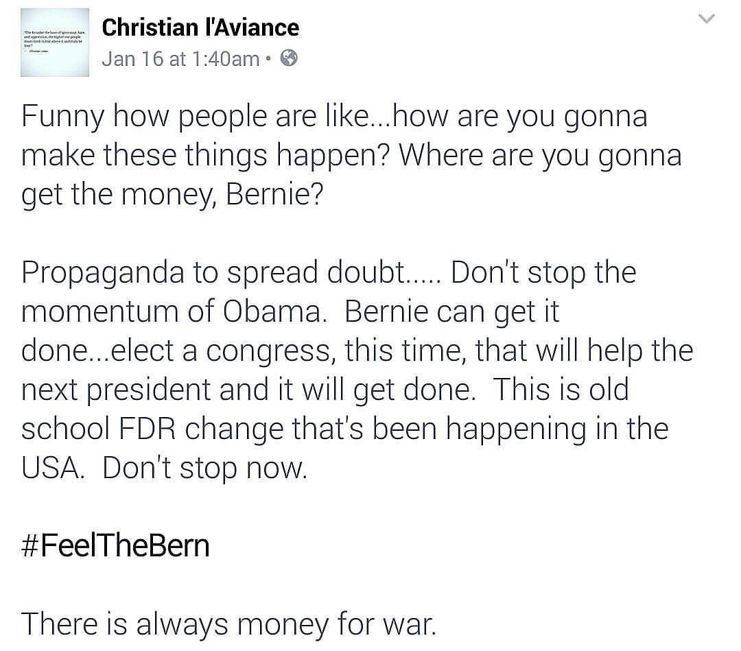 Feel the Bern
#war #money #quote #berniesanders #politics #news #propaganda #fdr #obama #nevergiveup #momentum #equality #instagay #instahomo