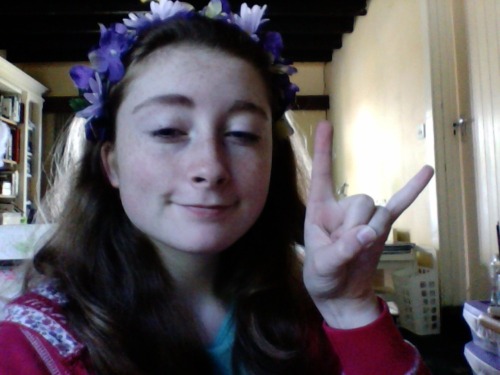 girlpowur:i made a new flower crown and finished my history project im feelin plant punk and respons