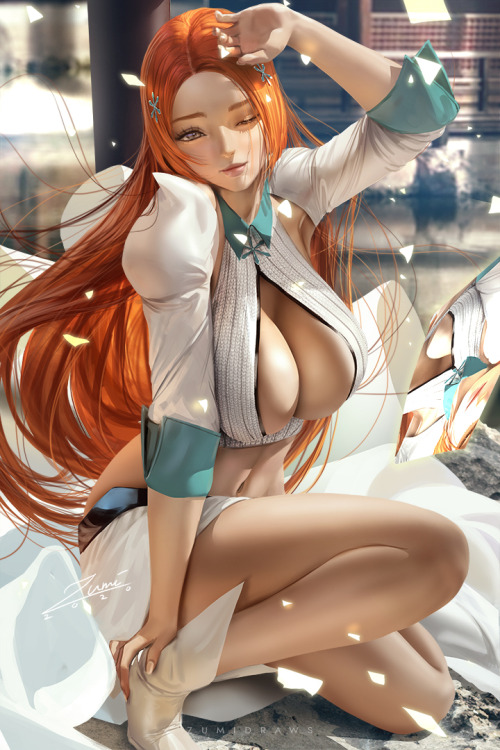 zumidraws: I spent some time yesterday night to draw Orihime XD hd version, nsfw versions, video process, etc. on Patreon-&gt;https://www.patreon.com/zumi  