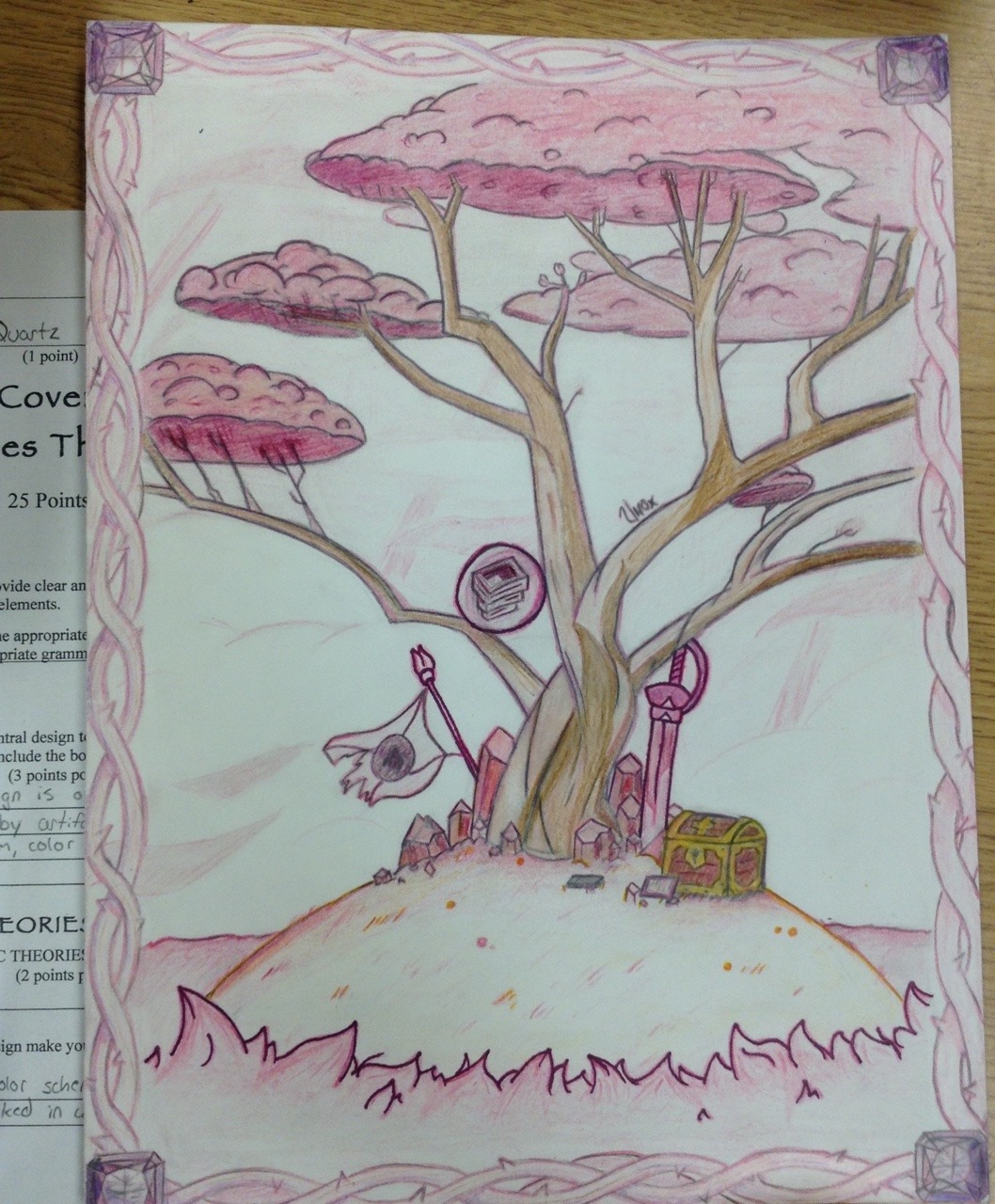 -My new sketch book cover that I&rsquo;ve been working on-
