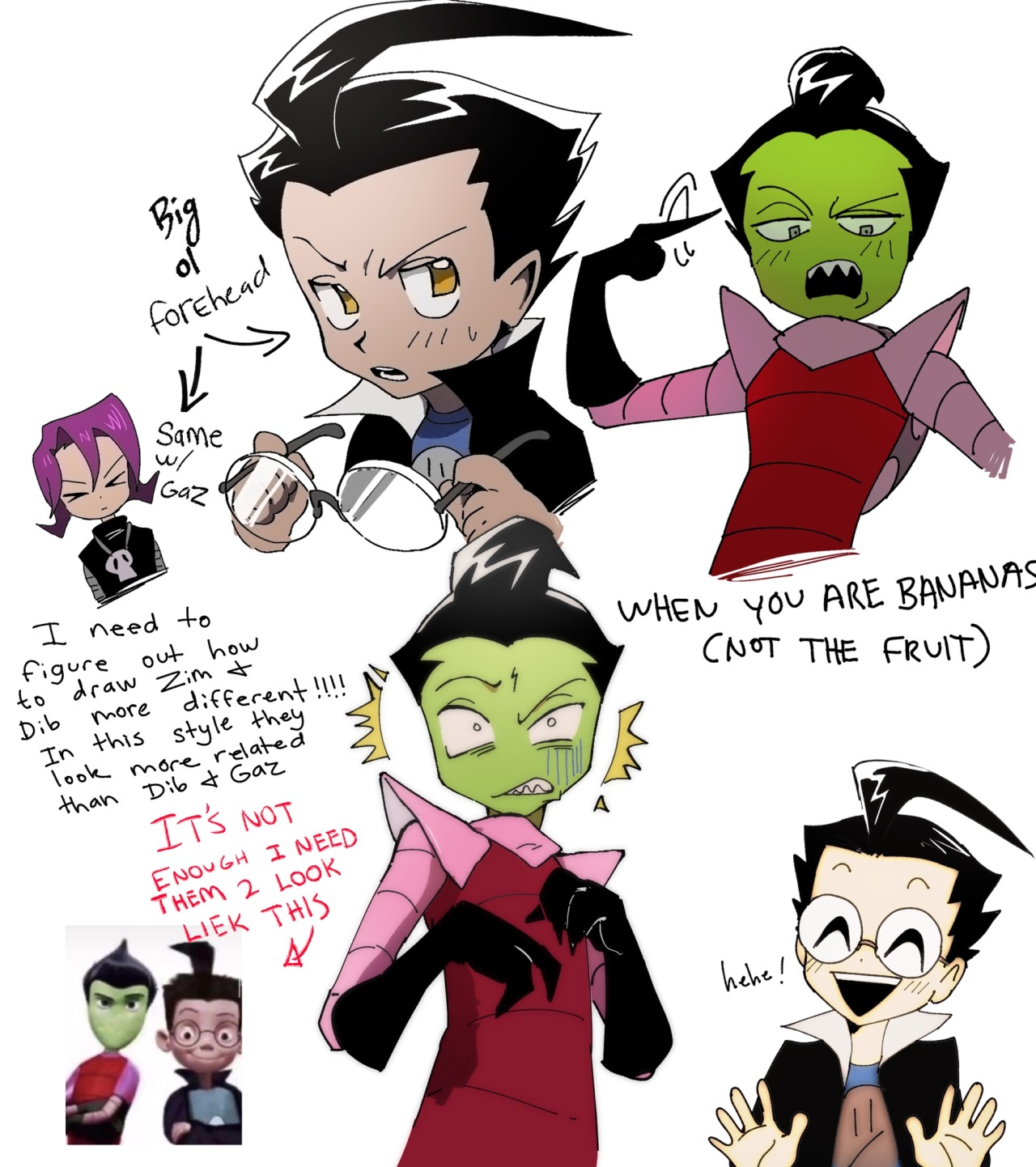 invader zim gaz and zim kiss