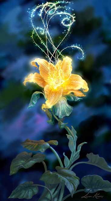 Detailed concept art depicting the magical ‘golden flower’ as shown in the movie, b