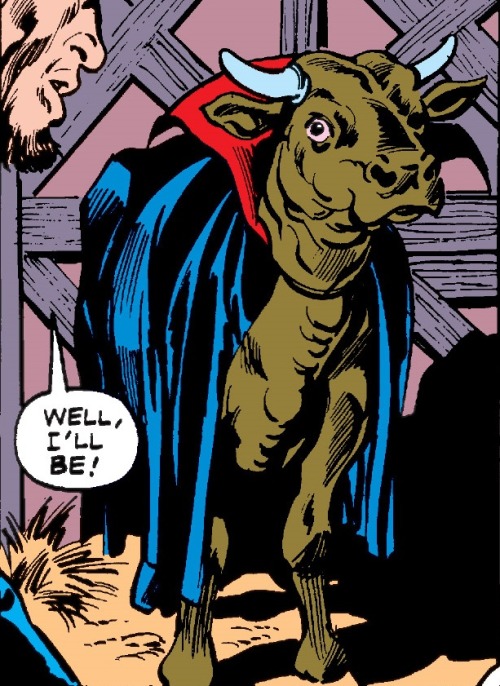 oxymitch:  Hellcow (Bessie) the Vampire Cow picspam Art by Frank Brunner, Phillip Bond, Chip Zdarsky and Erica Henderson- Giant-Size Man-Thing #5, 1975- Deadpool Team-Up v2 #885, 2011- Unbeatable Squirrel Girl v2 6, 2016