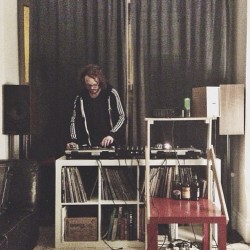 digitalanthill:  Mr. @gregwood introducing me to our new living room set up. #Vinyl #dnb #CriticalMusic #DispatchRecordings 