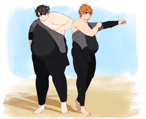 Commission For Anon Of W.riothesley And C.hilde Struggling To Put On Their Wetsuits To Go Diving In Fontaine's