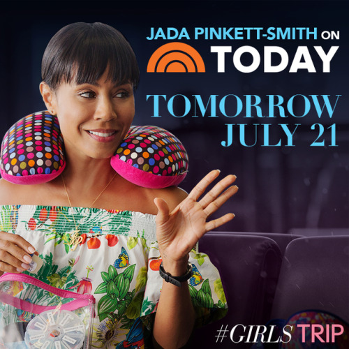 Get your morning started with #GirlsTrip star Jada Pinkett Smith. Watch her on the TODAY show tomorr