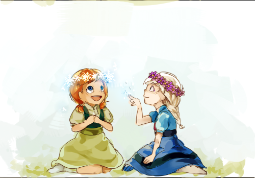 idk-kun:  Imagining what would happen if they played in the spring. And that Elsa made the crown melt on purpose just to mess w/ Anna 