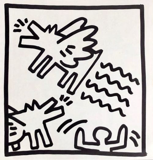 topcat77:  Keith Haring (untitled) Flying Dogs1982 Lithograph 
