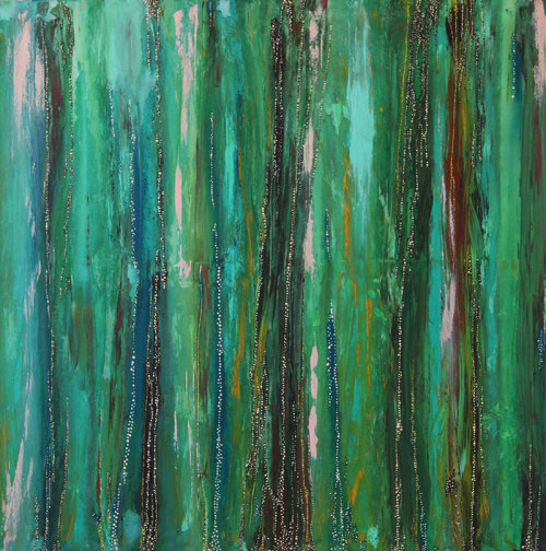 Izabella Ortiz (French, based Sceaux-sur-Huisne, France) - Rain Forest III, 2012   Paintings: Acryli