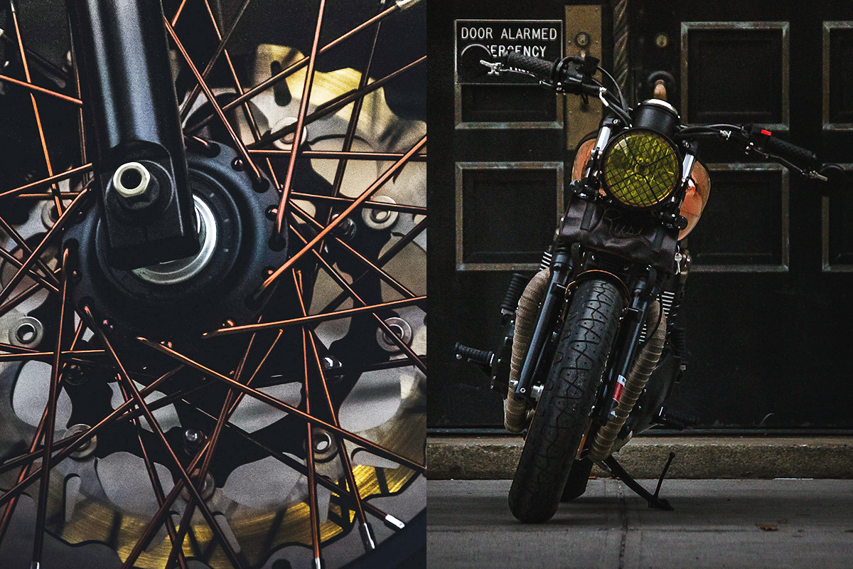 caferacerpasion:  Bronze mine! Triumph Bonneville ‪Brat Style‬ “Miss Moneypenny”