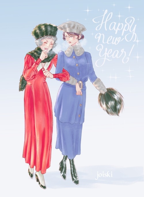 Happy New Year, tumblr~! Bayonetta and Jeanne as Edwardian ladies strolling in the glistening sunris