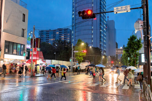 Another rainy night in Harajuku tonight.