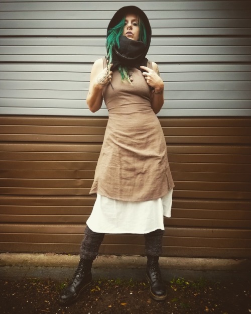 mistkindred: OOTD. Cowl by Crisiswear, necklace by Wolftea, dress thrifted. Photos taken by my husba